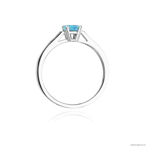 Pierścionek W078 Topaz 0,65ct białe złoto