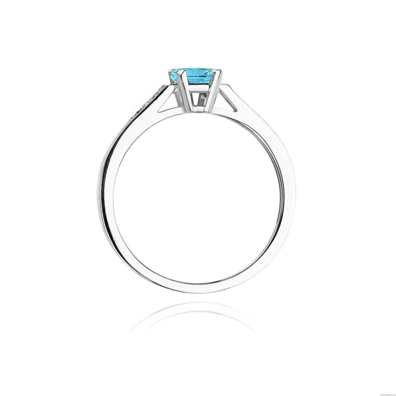 Pierścionek W078 Topaz 0,65ct białe złoto