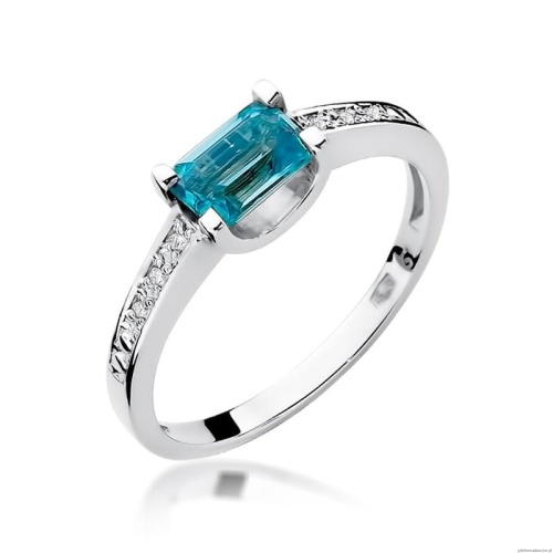 Pierścionek W105 Topaz 0,65ct białe złoto