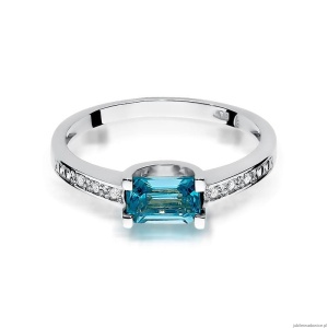 Pierścionek W105 Topaz 0,65ct białe złoto