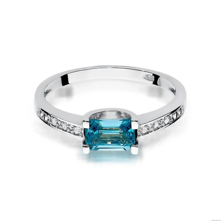 Pierścionek W105 Topaz 0,65ct białe złoto