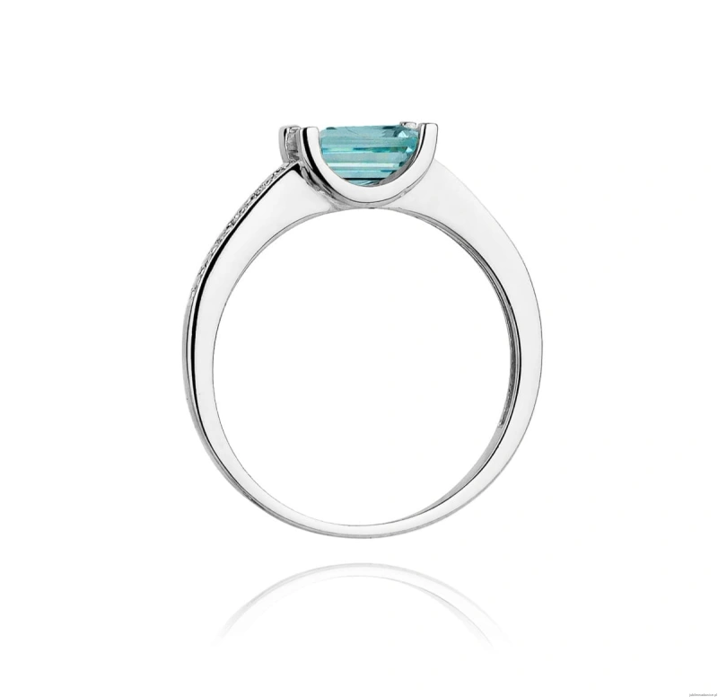 Pierścionek W105 Topaz 0,65ct białe złoto
