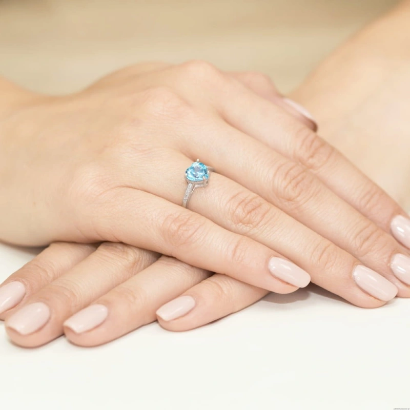 Pierścionek W031 Topaz 1,20ct białe złoto