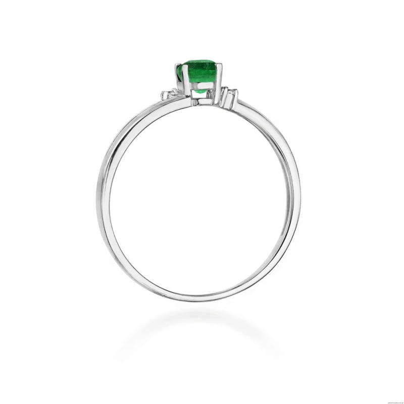 Pierścionek W068 Szmaragd 0,40ct białe złoto
