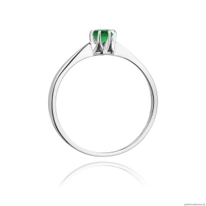 Pierścionek W111 Szmaragd 0,15ct białe złoto