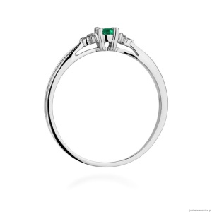 Pierścionek W428 Szmaragd 0,15ct białe złoto