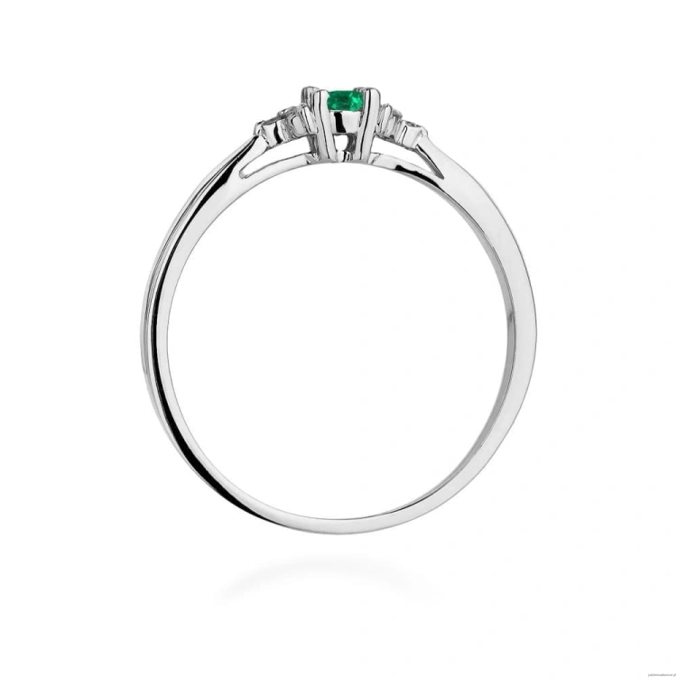 Pierścionek W428 Szmaragd 0,15ct białe złoto