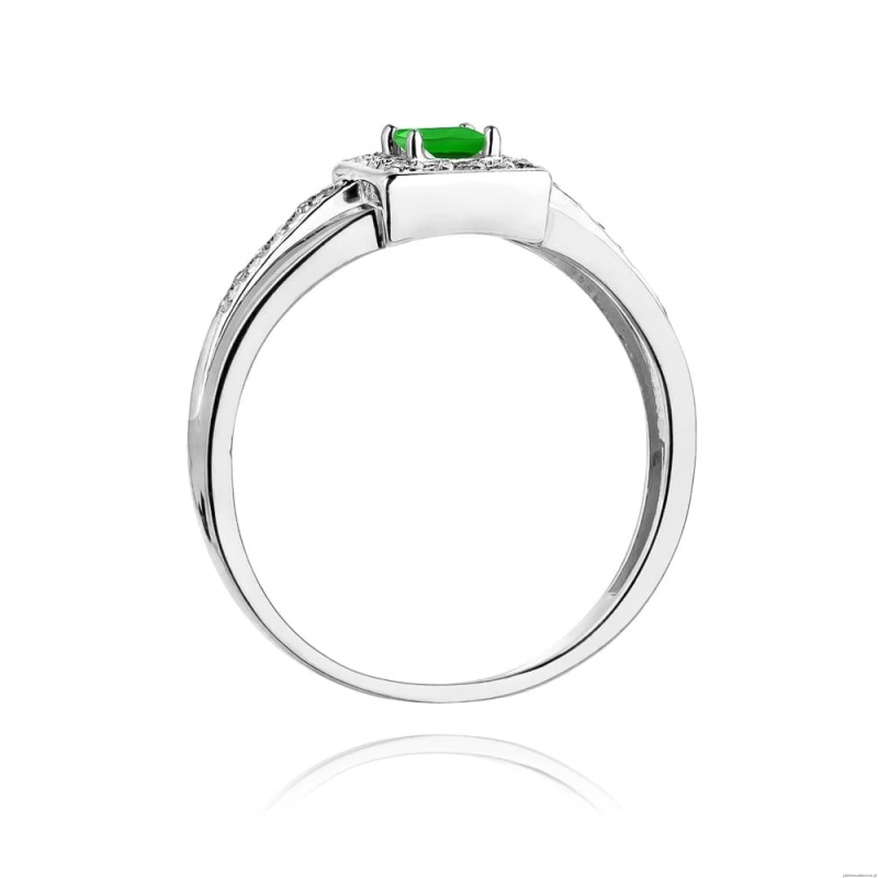 Pierścionek W271 Szmaragd 0,15ct białe złoto