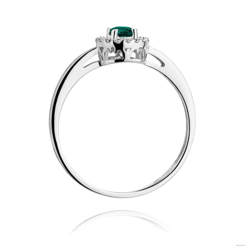 Pierścionek W238 Szmaragd 0,15ct białe złoto