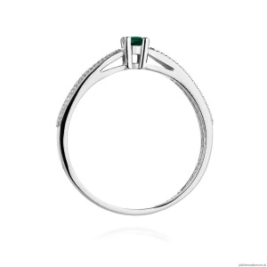 Pierścionek W449 Szmaragd 0,15ct białe złoto