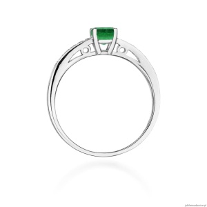 Pierścionek W066 Szmaragd 0,50ct białe złoto