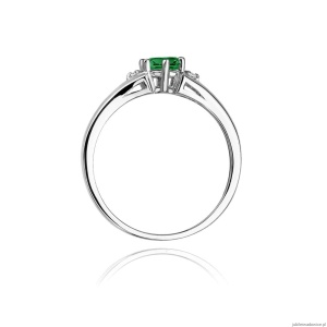 Pierścionek W0076 Szmaragd 0,50ct białe złoto