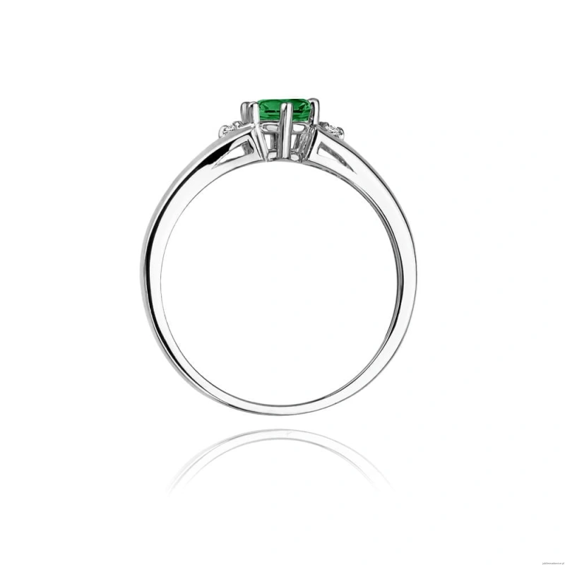 Pierścionek W0076 Szmaragd 0,50ct białe złoto