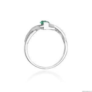 Pierścionek W028 Szmaragd 0,40ct białe złoto