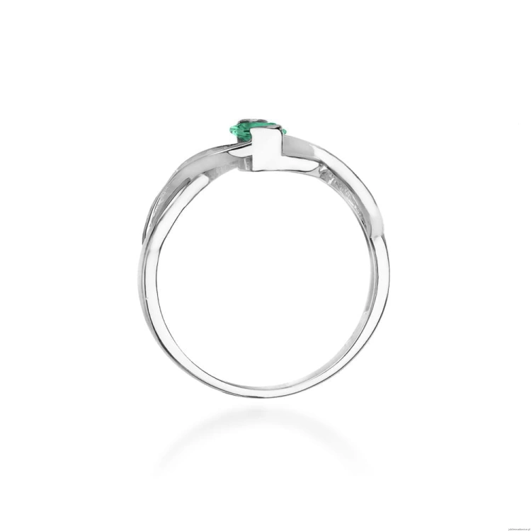 Pierścionek W028 Szmaragd 0,40ct białe złoto