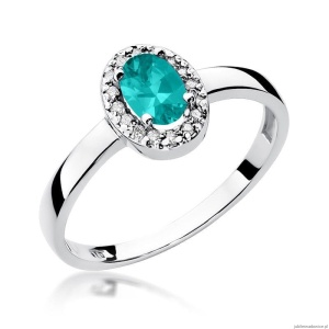 Pierścionek W330 Szmaragd 0,40ct białe złoto