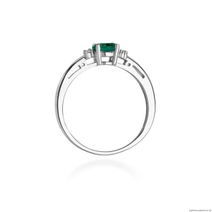 Pierścionek W006 Szmaragd 0,40ct białe złoto