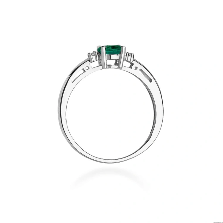 Pierścionek W006 Szmaragd 0,40ct białe złoto