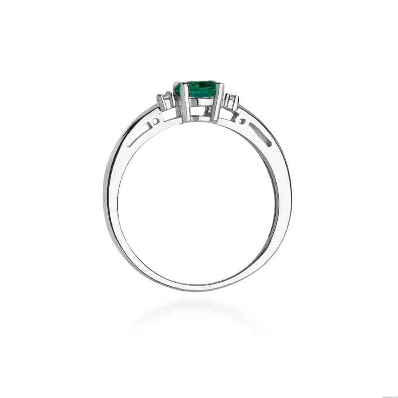 Pierścionek W006 Szmaragd 0,40ct białe złoto