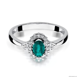 Pierścionek W312 Szmaragd 0,40ct białe złoto