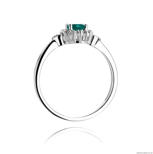Pierścionek W312 Szmaragd 0,40ct białe złoto