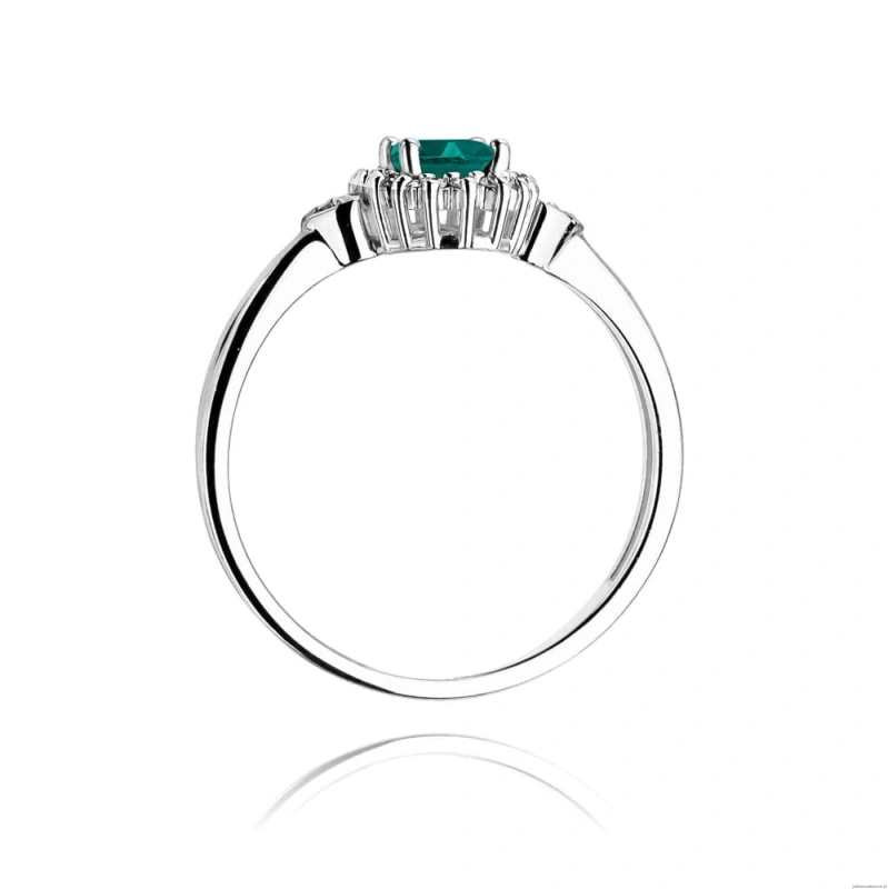Pierścionek W312 Szmaragd 0,40ct białe złoto