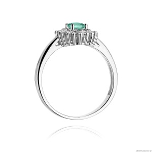 Pierścionek W303 Szmaragd 0,40ct białe złoto