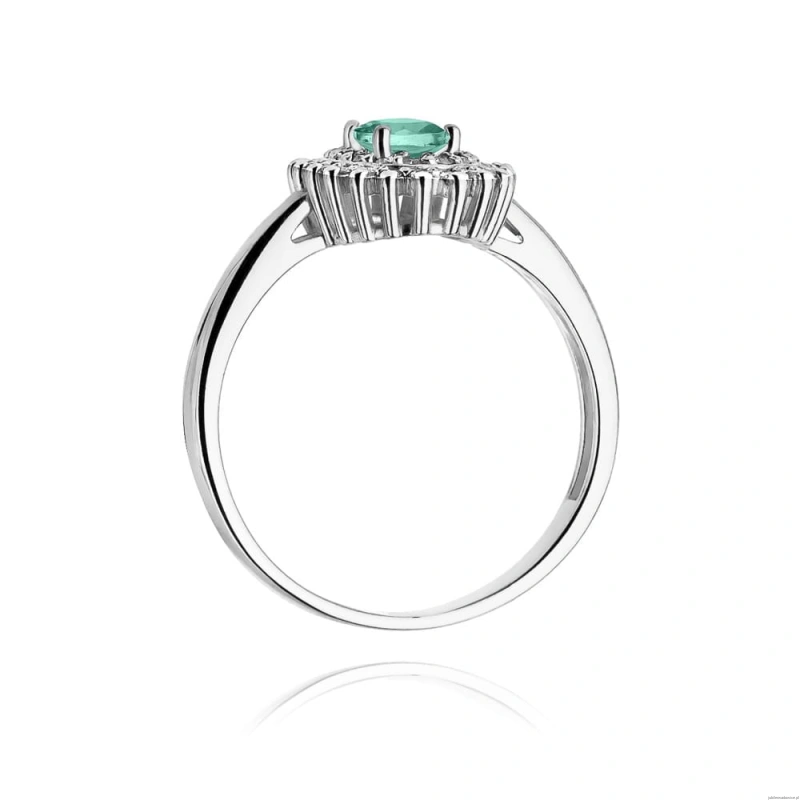 Pierścionek W303 Szmaragd 0,40ct białe złoto