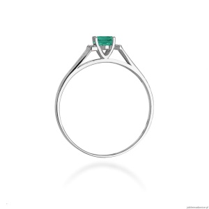 Pierścionek W005 Szmaragd 0,40ct białe złoto