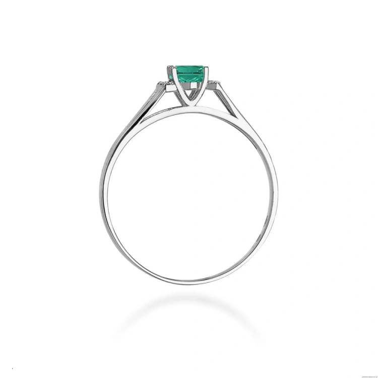 Pierścionek W005 Szmaragd 0,40ct białe złoto