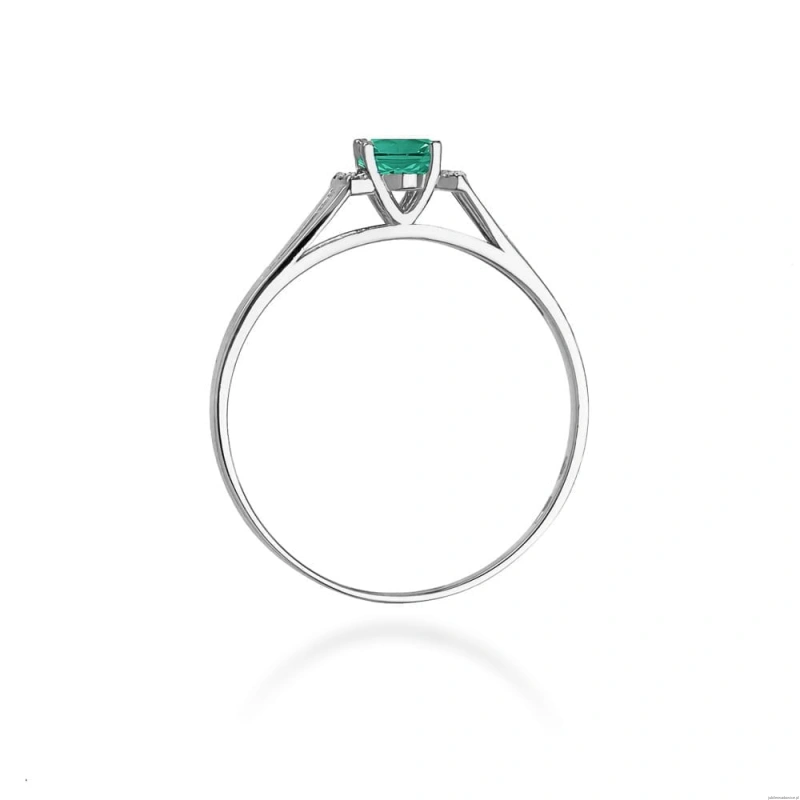 Pierścionek W005 Szmaragd 0,40ct białe złoto