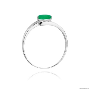Pierścionek W119 Szmaragd 0,40ct białe złoto