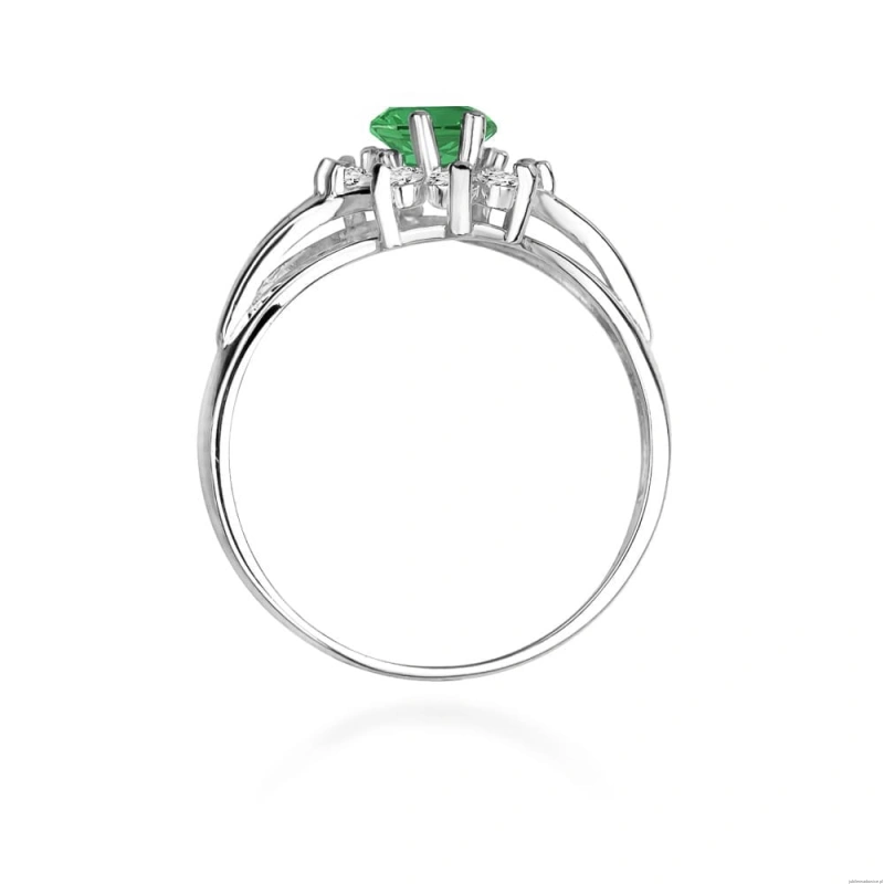 Pierścionek W037 Szmaragd 0,80ct białe złoto