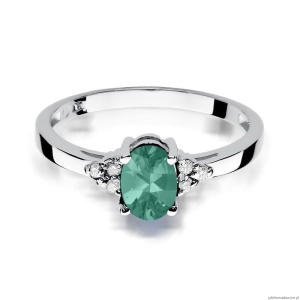 Pierścionek W308 Szmaragd 0,80ct białe złoto