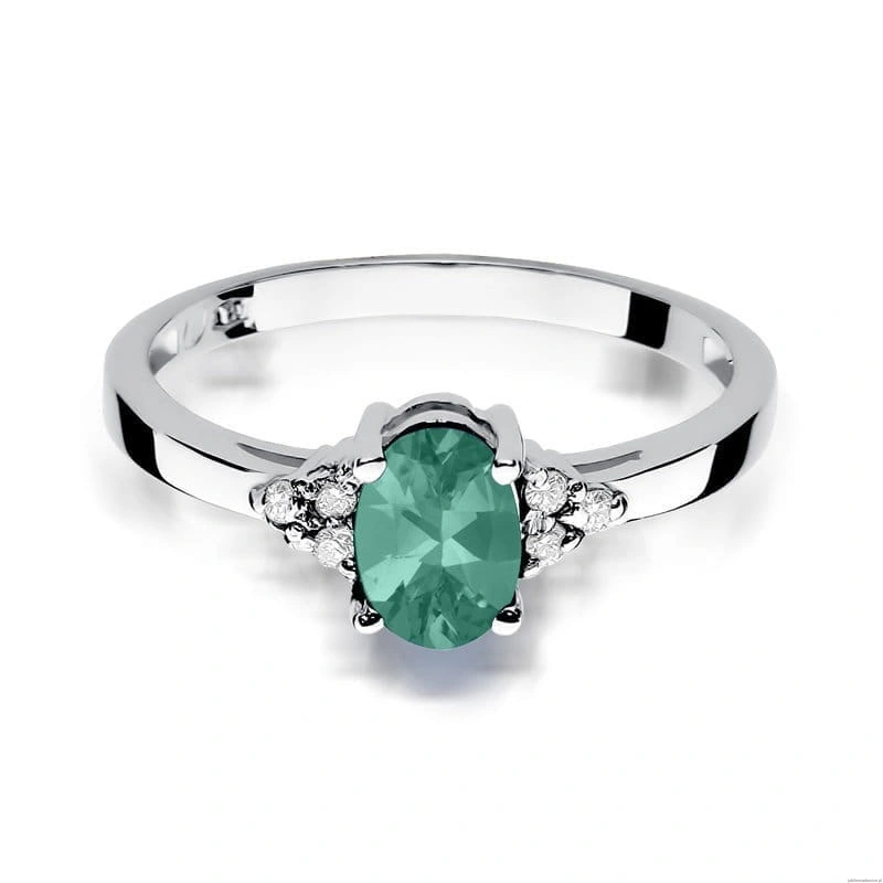Pierścionek W308 Szmaragd 0,80ct białe złoto