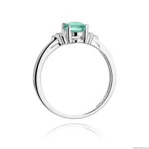 Pierścionek W308 Szmaragd 0,80ct białe złoto