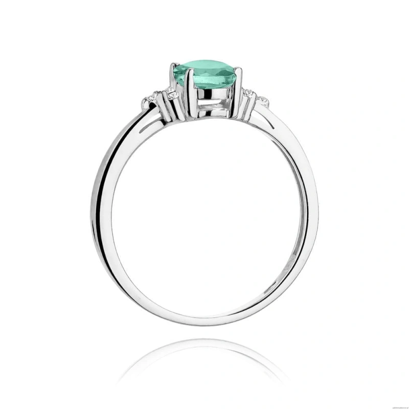 Pierścionek W308 Szmaragd 0,80ct białe złoto