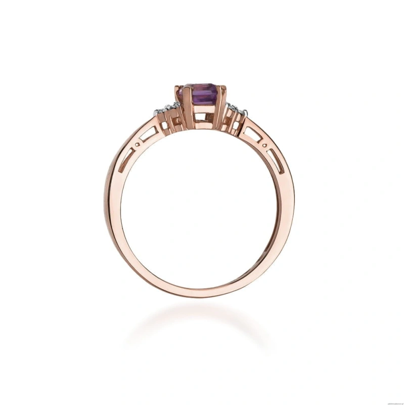 Pierścionek W002 Ametyst 0,50ct różowe złoto