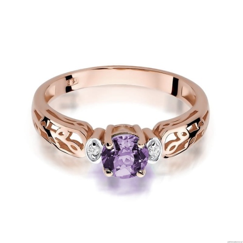 Pierścionek W014 Ametyst 0,50ct różowe złoto