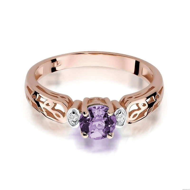 Pierścionek W014 Ametyst 0,50ct różowe złoto