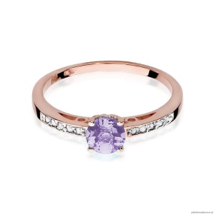 Pierścionek W066 Ametyst 0,50ct różowe złoto