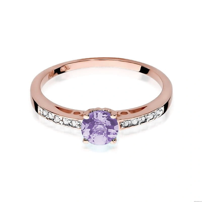 Pierścionek W066 Ametyst 0,50ct różowe złoto