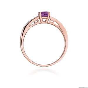 Pierścionek W066 Ametyst 0,50ct różowe złoto
