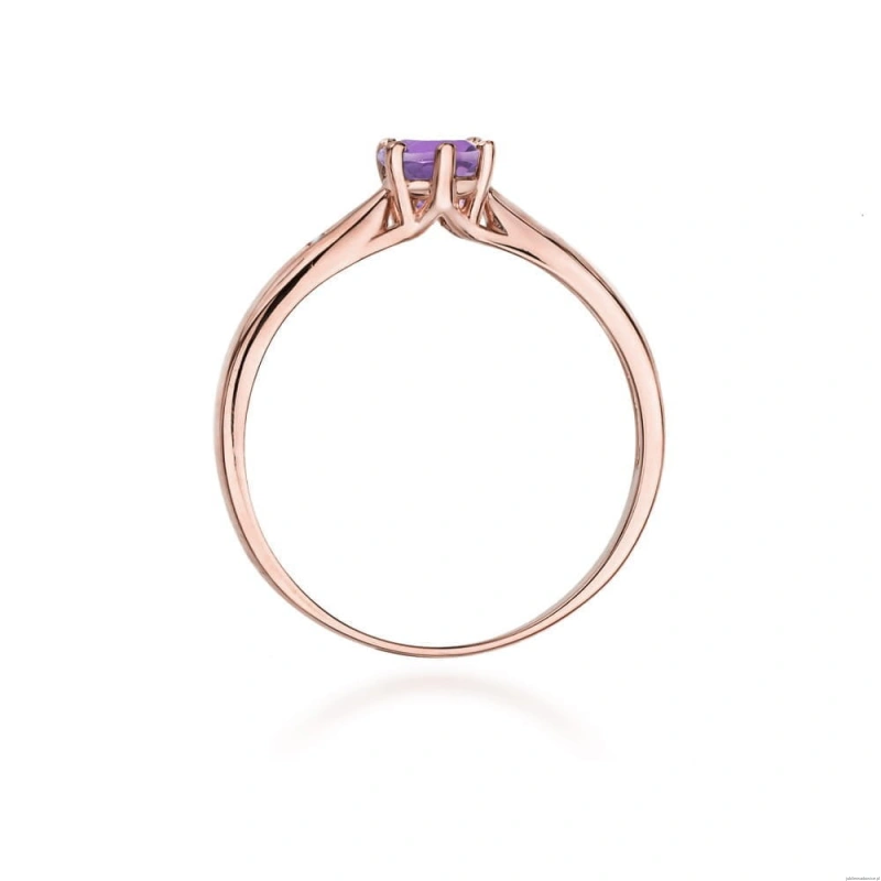 Pierścionek W074 Ametyst 0,50ct różowe złoto