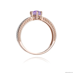 Pierścionek W075 Ametyst 0,50ct różowe złoto