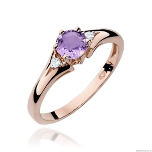 Pierścionek W0076 Ametyst 0,50ct różowe złoto