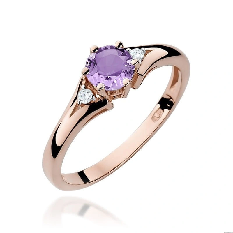 Pierścionek W0076 Ametyst 0,50ct różowe złoto