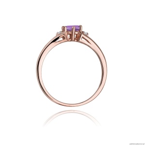 Pierścionek W0076 Ametyst 0,50ct różowe złoto