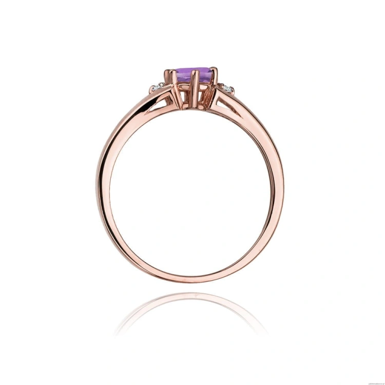 Pierścionek W0076 Ametyst 0,50ct różowe złoto