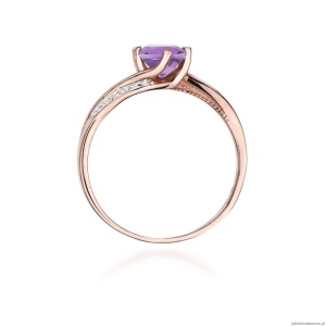Pierścionek W084 Ametyst 0,50ct różowe złoto